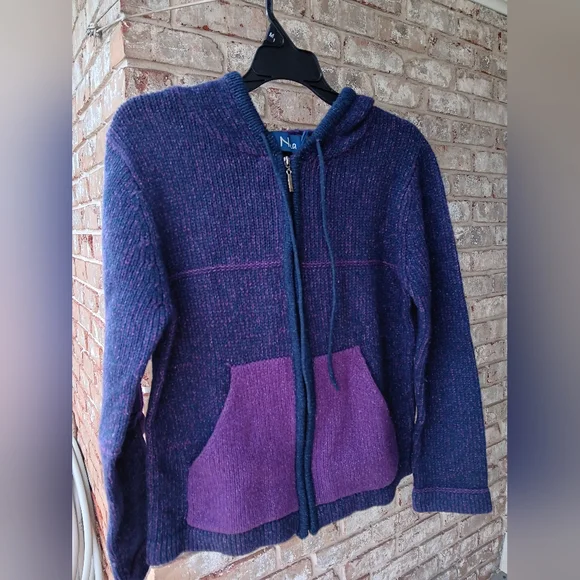 Nua Wool & Silk Blend Hooded Zip-up - Picture 1 of 8